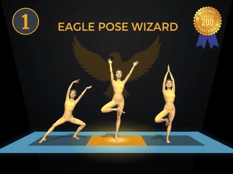 Eagle Pose Wizard showing different yoga pose levels